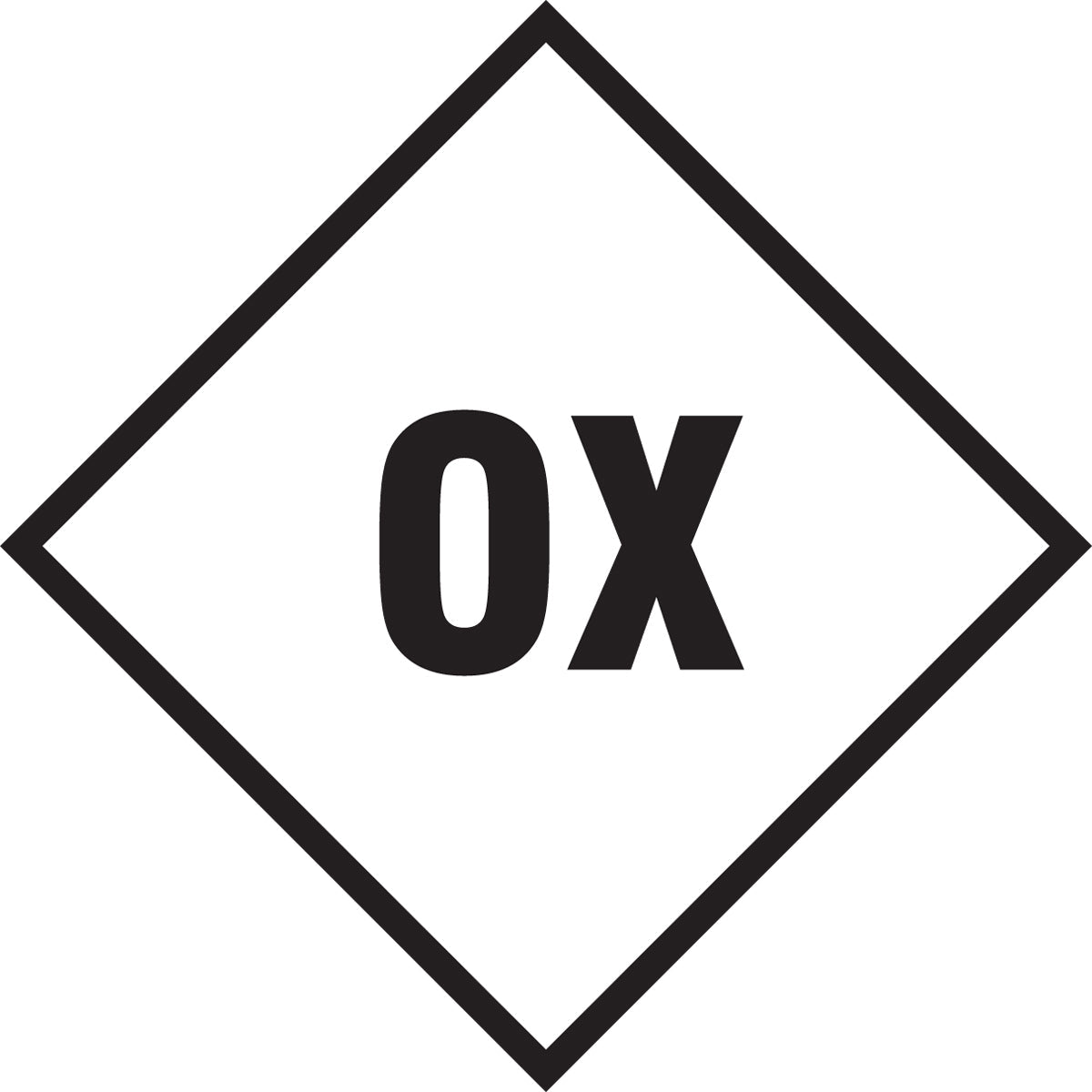 Accuform® 4" Black And White 2 mil Self-Adhesive Polyester Hazard Panel "OX" (For 10" X 10" Placard)