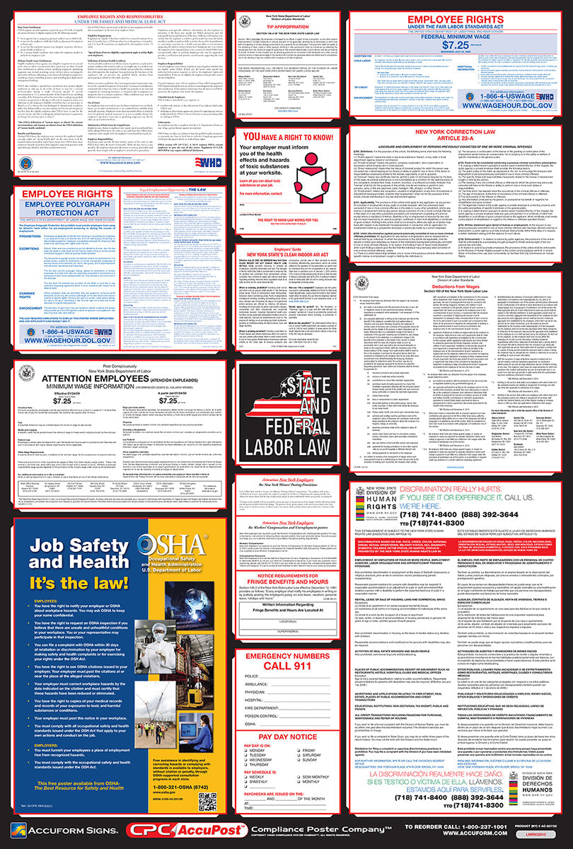 Accuform® 40" X 27" Full Color Plastic/Laminate Safety Banners & Poster "EMPLOYEE RIGHTS"