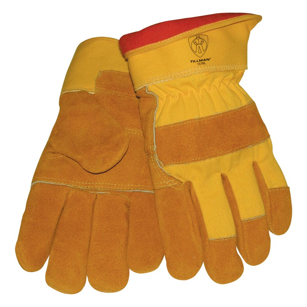 Tillman Brown And Yellow Cowhide Cotton/Foam Lined Cold Weather Gloves