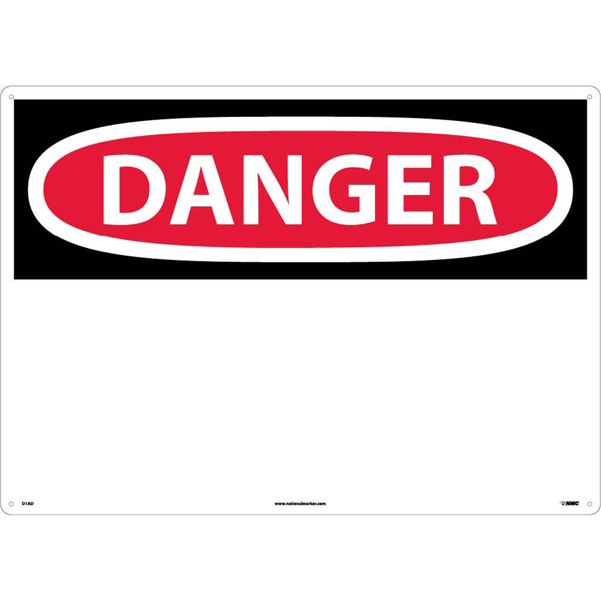 NM 20" X 28" White .04" Aluminum Large Format Blank Sign "DANGER (Header Only)"