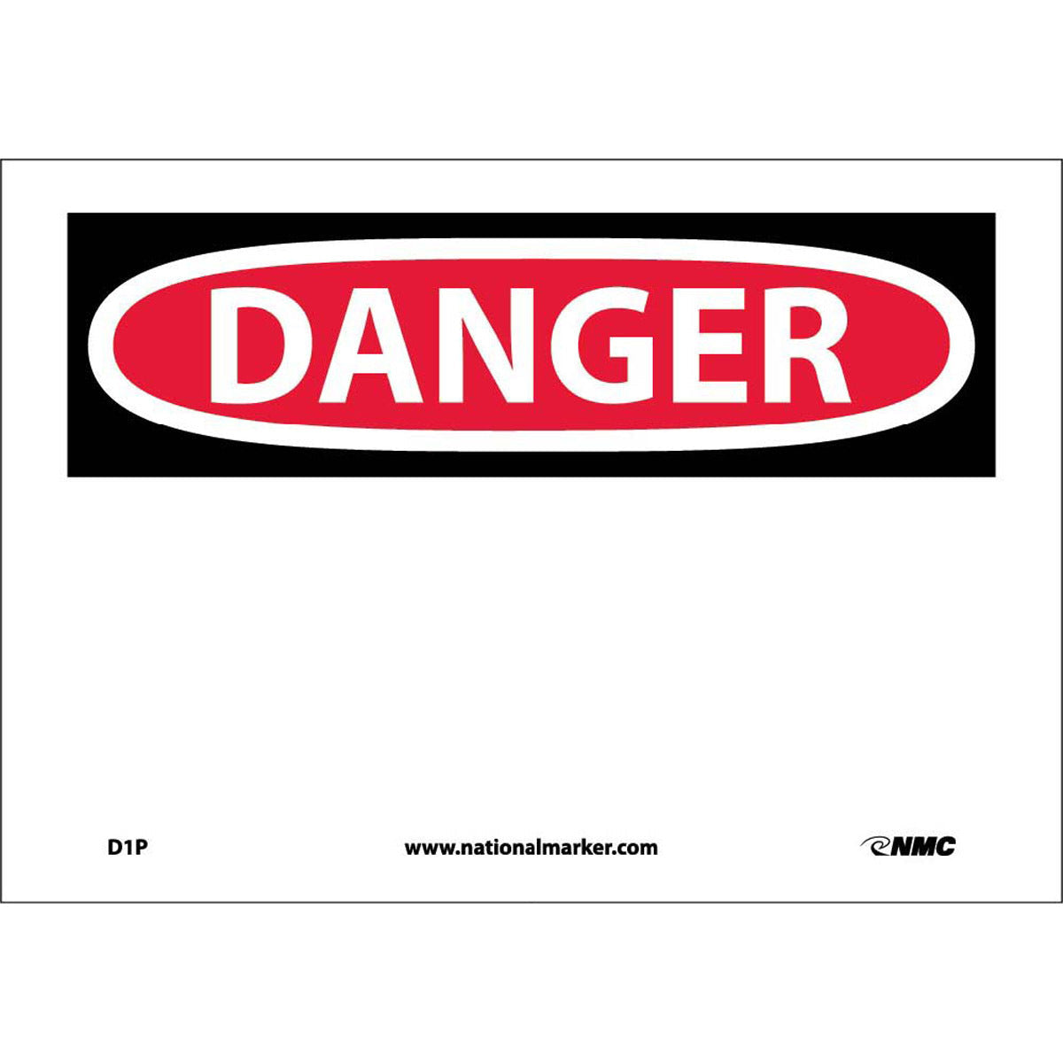 NM 7" X 10" White .0045" Pressure Sensitive Vinyl Blank Sign "DANGER (Header Only)"