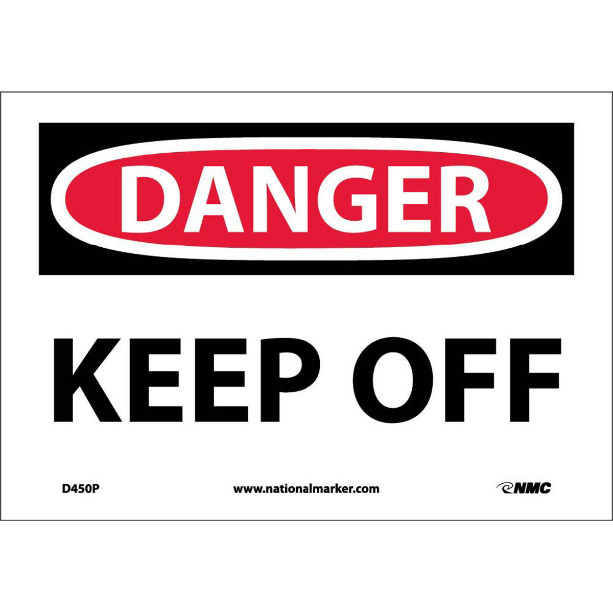NM 7" X 10" White .0045" Pressure Sensitive Vinyl Machine And Operational Sign "DANGER KEEP OFF"