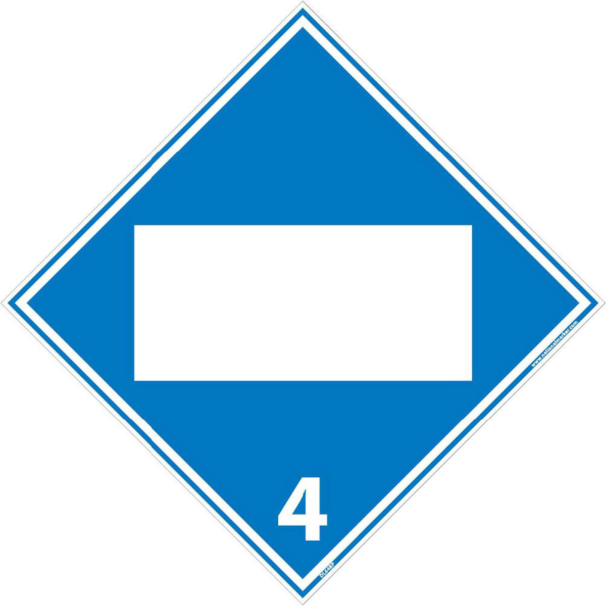 NM 10 3/4" X 10 3/4" White .0045" Pressure Sensitive Vinyl Flammable Solids Blank Dot Placard "4"