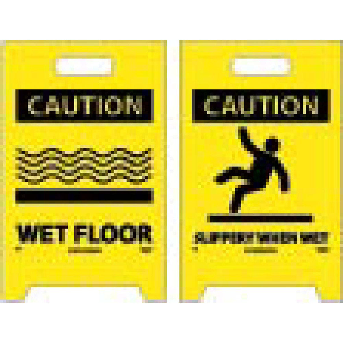 NM 19" X 12" Yellow .04" Coroplast Double Sided Floor Safety Sign "CAUTION WET FLOOR"