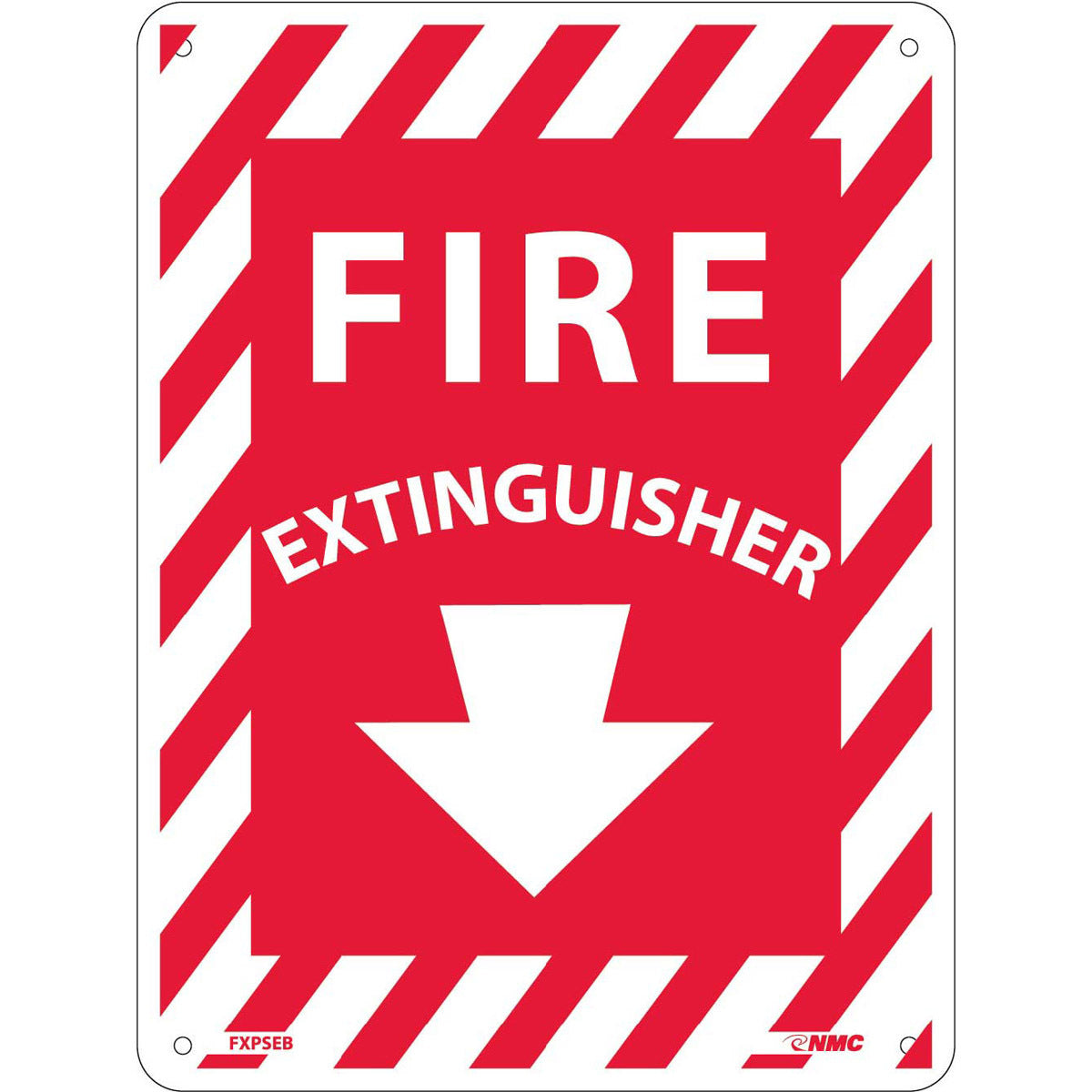 NM 12" X 9" White .095" Fiberglass Fire Extinguisher Sign "FIRE EXTINGUISHER"