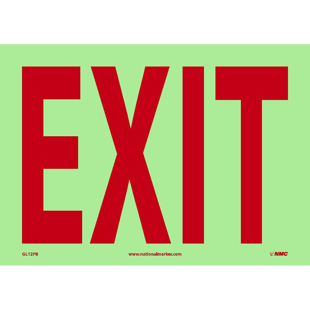 NM 10" X 14" Phosphorescent .0045" Polyester Exit Sign "EXIT"