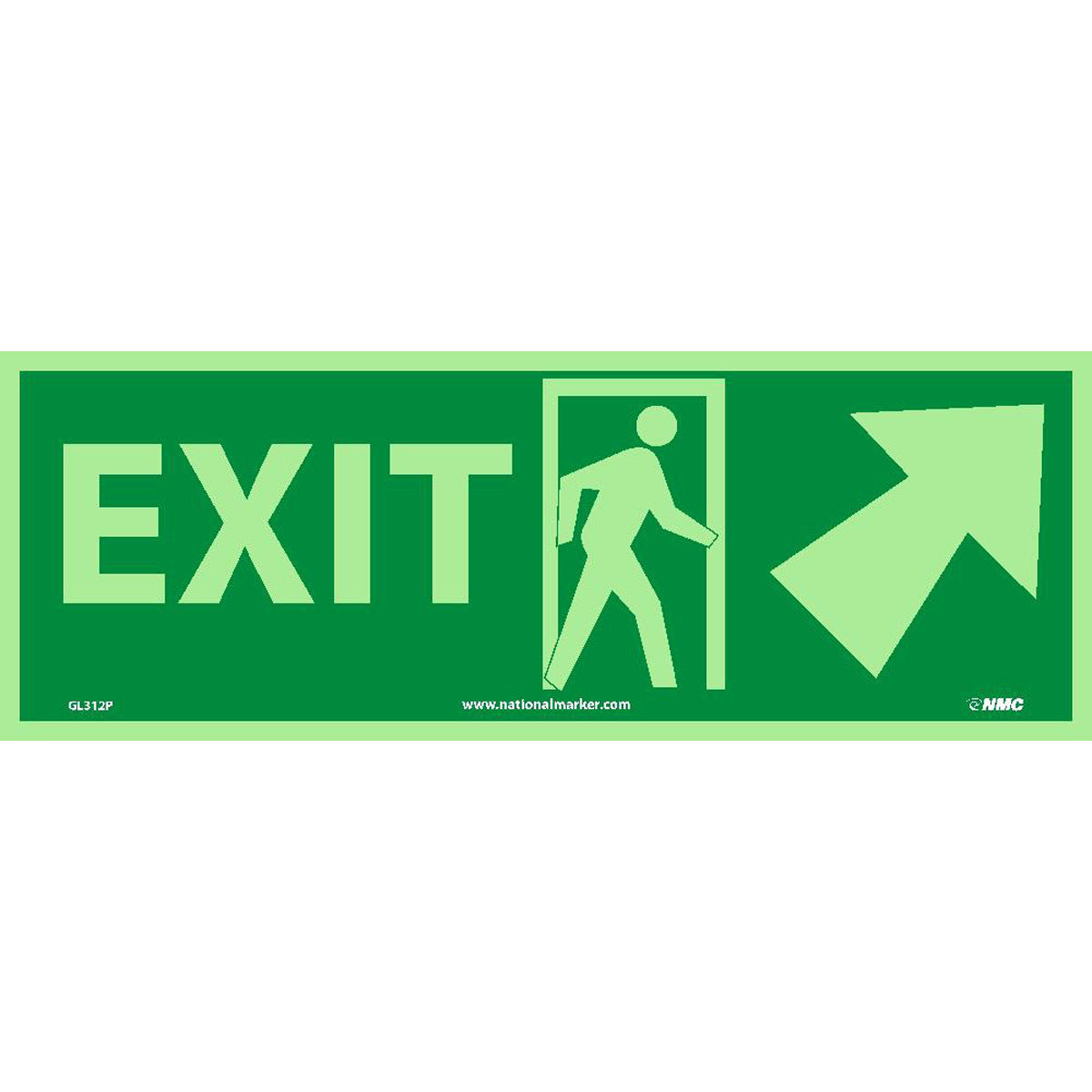 NM 5" X 14" Phosphorescent .0045" Polyester Exit Sign "EXIT"