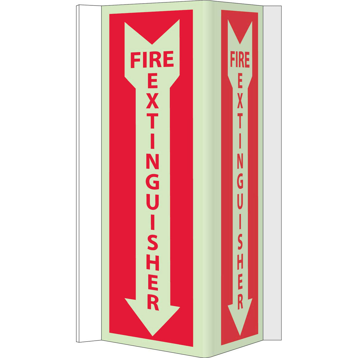 NM 16" X 12" Phosphorescent .118" Rigid Vinyl VISI Fire Extinguisher Sign "FIRE EXTINGUISHER"