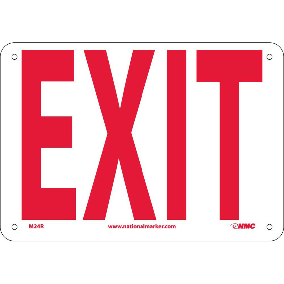 NM 7" X 10" White .05" Rigid Plastic Exit Sign "EXIT"