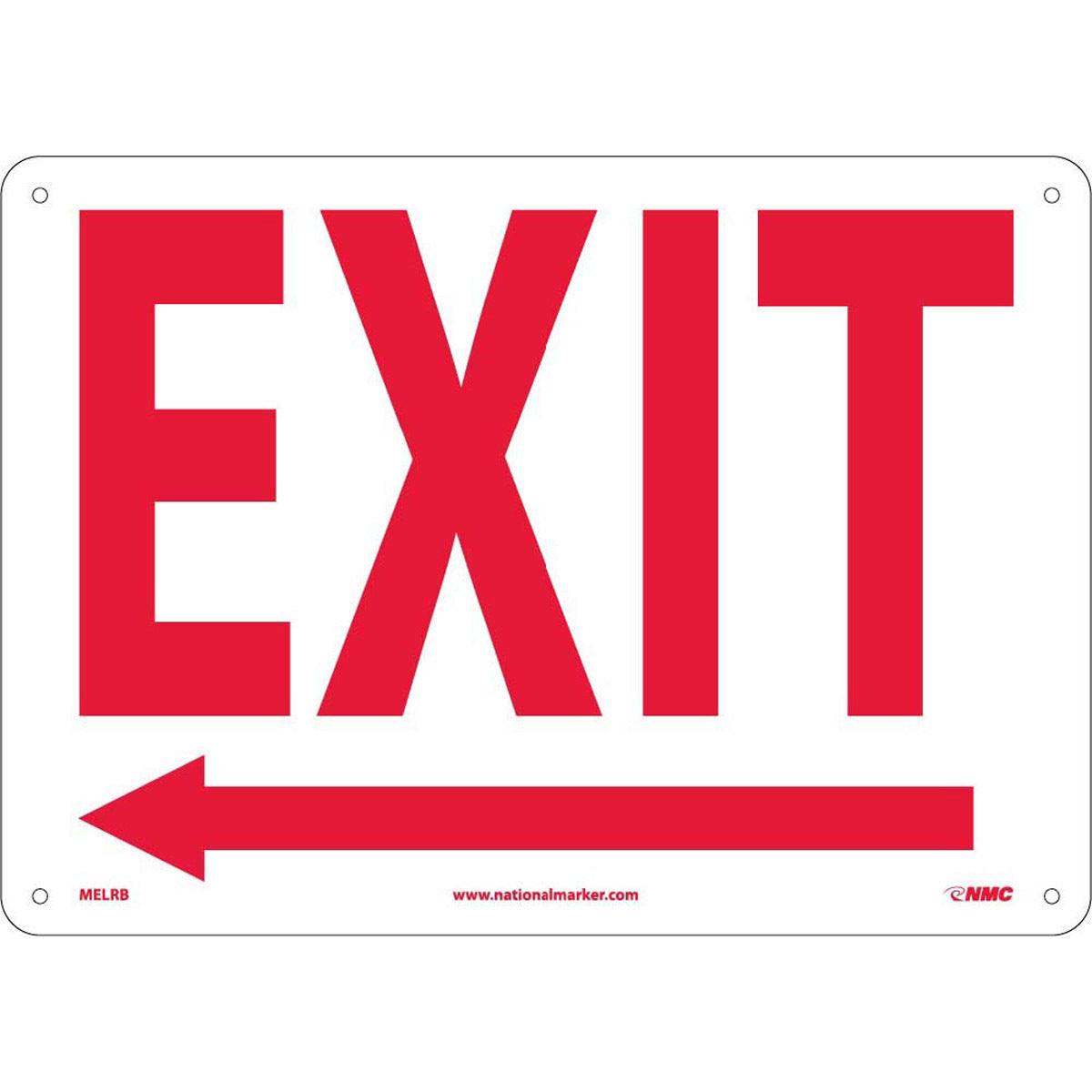 NM 10" X 14" White .05" Rigid Plastic Exit Sign "EXIT"