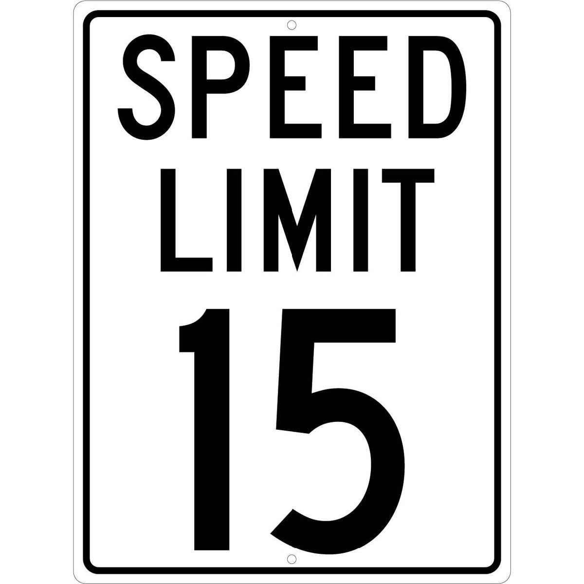 NM 24" X 18" White .08" Aluminum Parking And Traffic Sign "SPEED LIMIT 15"