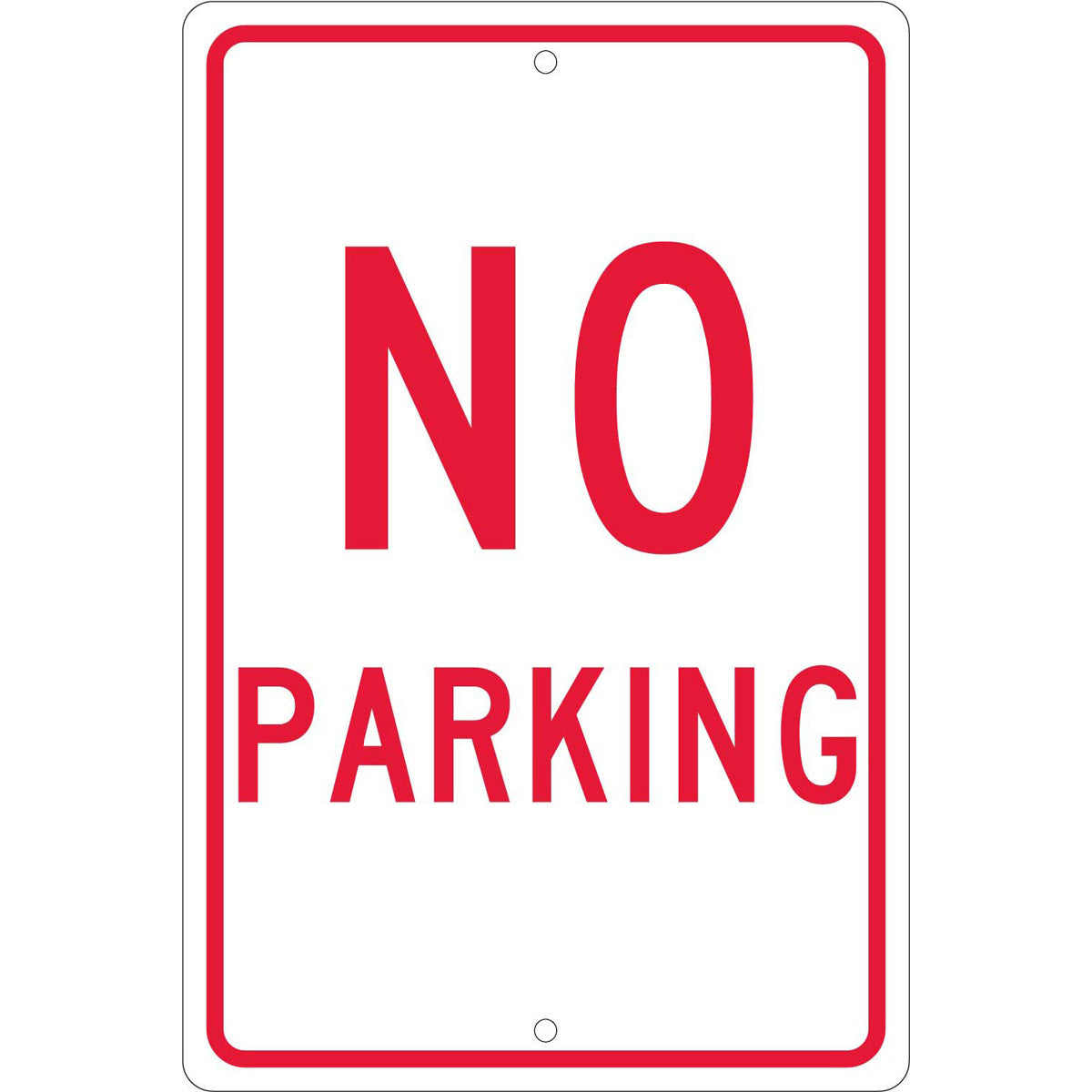 NM 18" X 12" White .063" Aluminum Parking And Traffic Sign "NO PARKING"