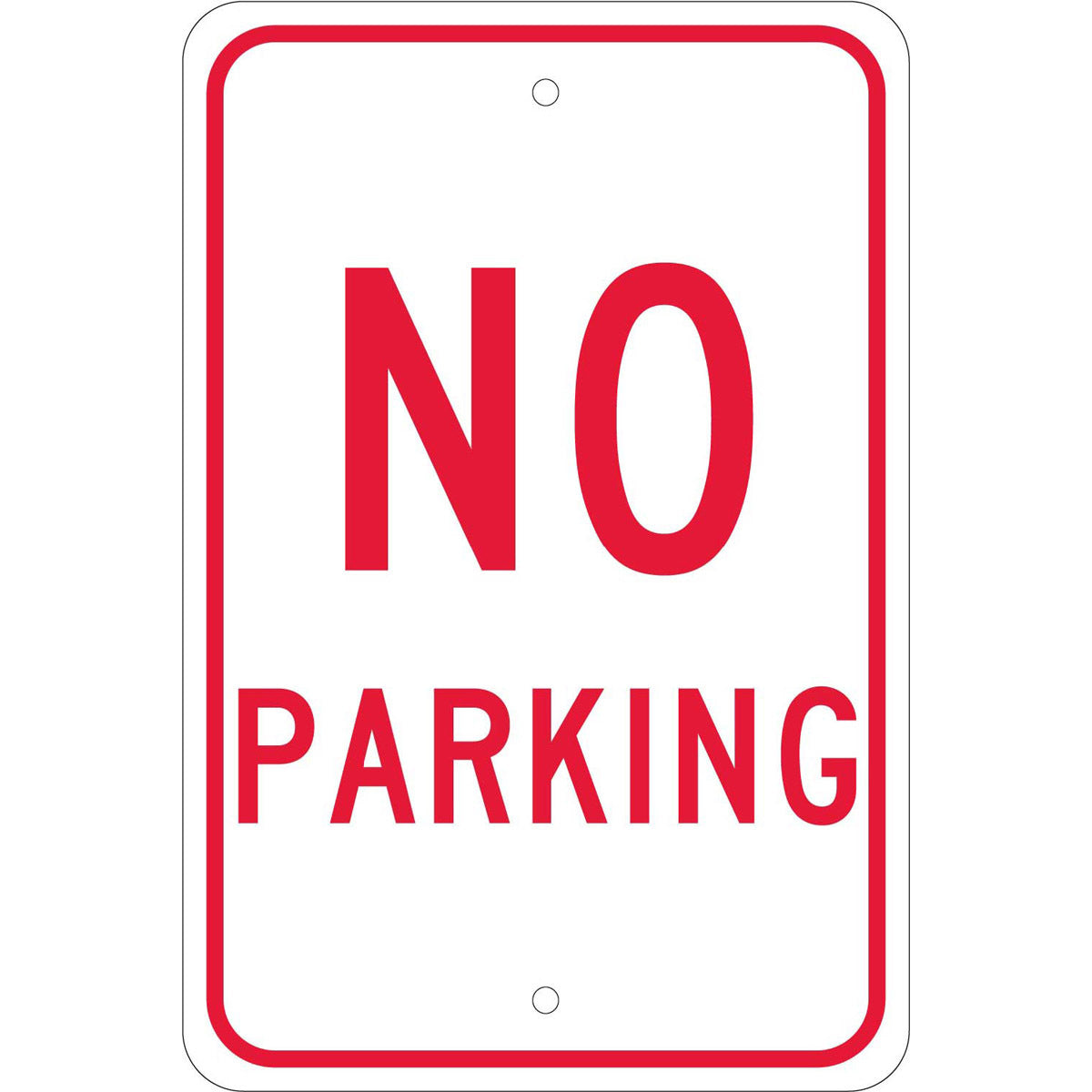 NM 18" X 12" White .08" Aluminum Parking And Traffic Sign "NO PARKING"