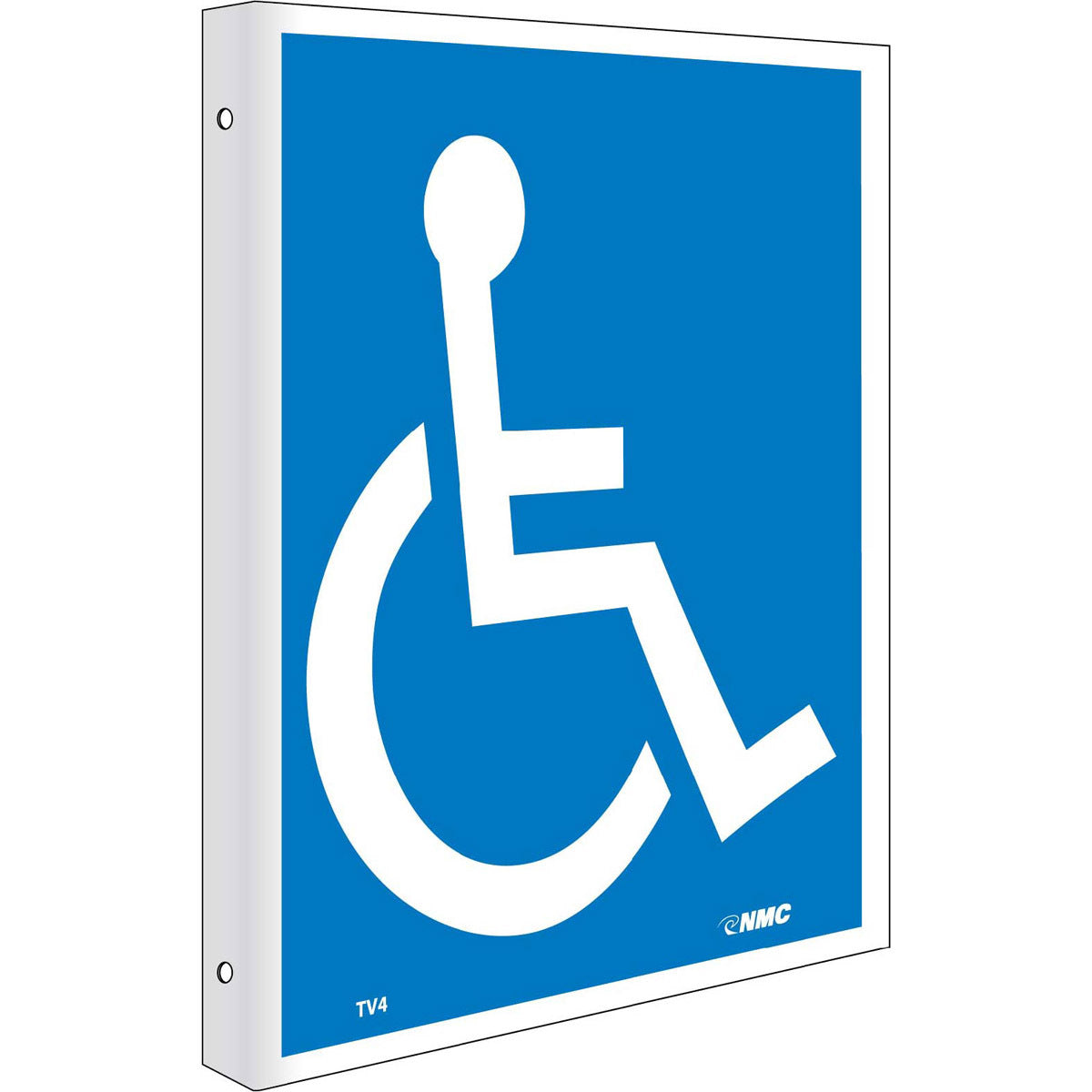 NM 10" X 9" White .05" Rigid Plastic Handicapped Office And Facility Sign
