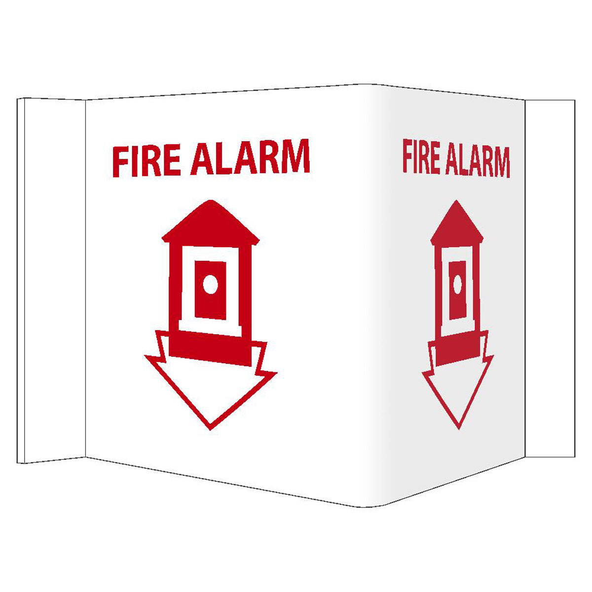 NM 8" X 20" White .118" Rigid Vinyl Fire Safety Sign "FIRE ALARM"