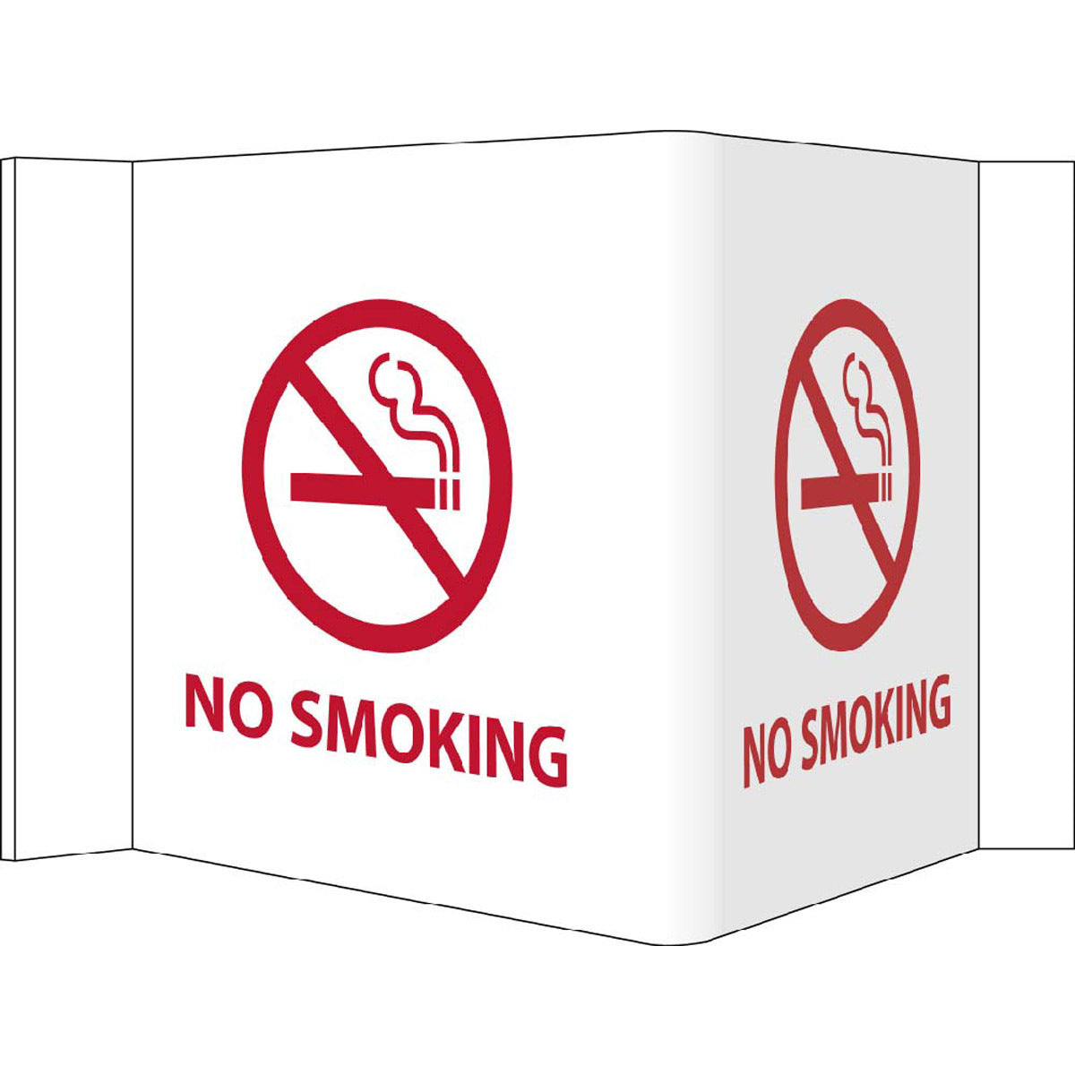 NM 8" X 20" White .118" Rigid Vinyl Smoking Control VISI Sign "NO SMOKING"