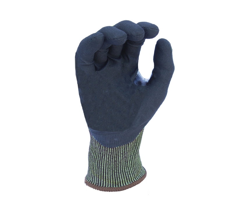 18 Gauge HDPE shell, Black Polyurethane palm coated, Reinforced Thumb Crotch, ANSI A2, Touchscreen compatible