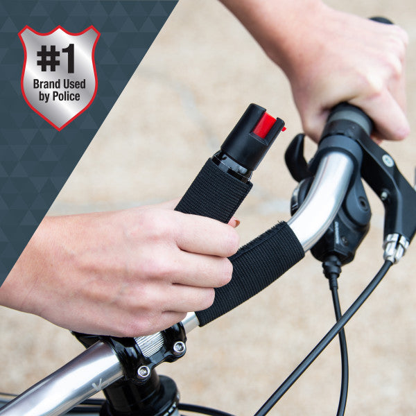 Cyclist Pepper Spray with Adjustable Bike Strap