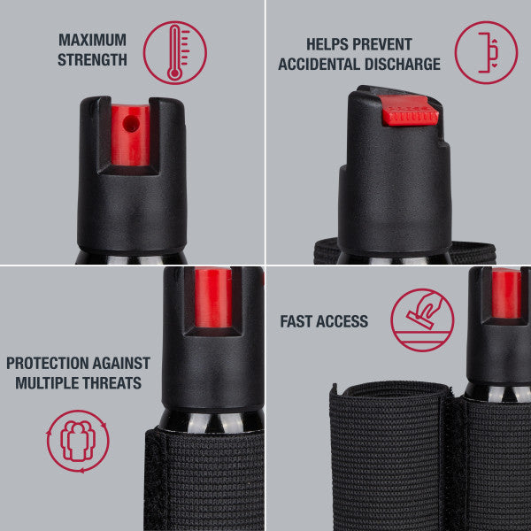 Cyclist Pepper Spray with Adjustable Bike Strap