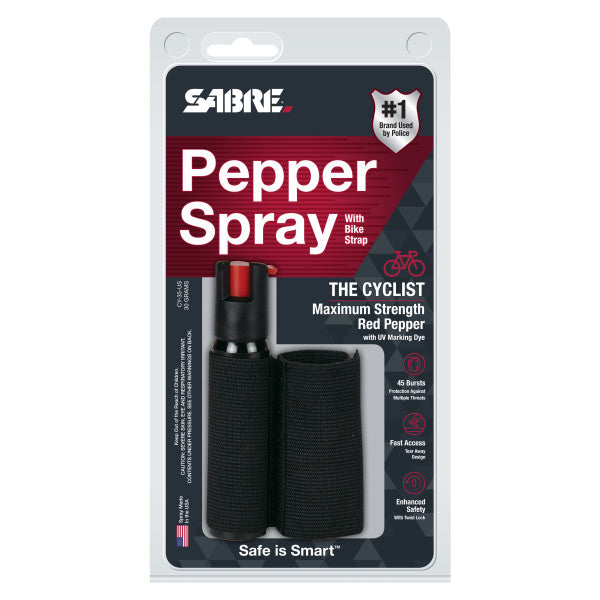 Cyclist Pepper Spray with Adjustable Bike Strap