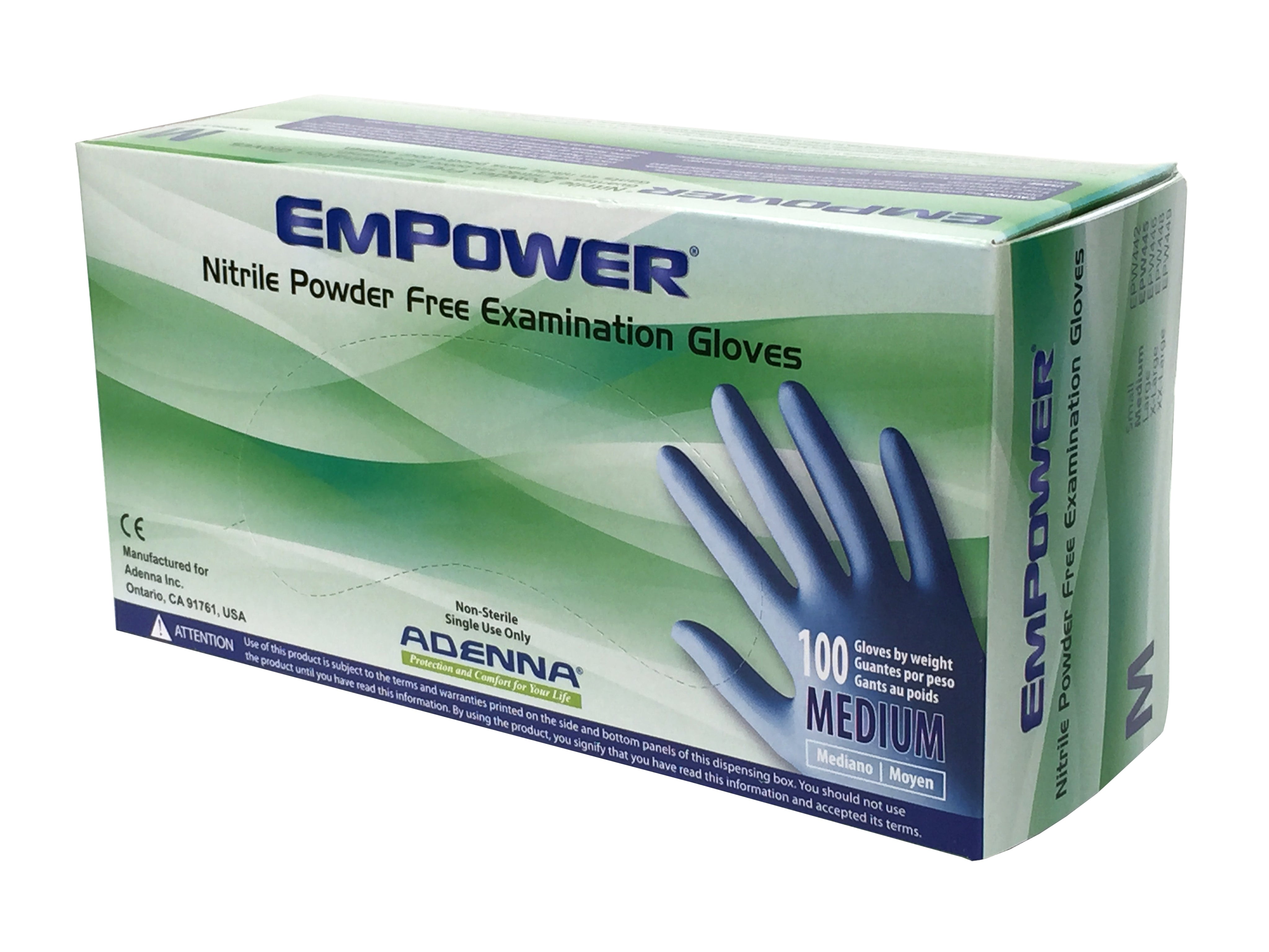EMPOWER® Nitrile Powder Free (PF) 8 Mil Exam Gloves by Adenna - Case