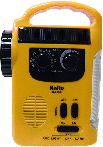Solar/Crank 5-LED Flashlight with Emergency Lamp