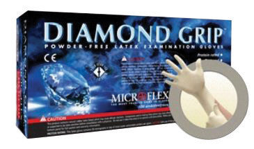 Microflex X-Large Natural 9.645" Diamond Grip 6.3 mil Latex Ambidextrous Non-Sterile Medical Grade Powder-Free Disposable Gloves With Textured Finger Tip Finish And Standard Examination Beaded Cuff