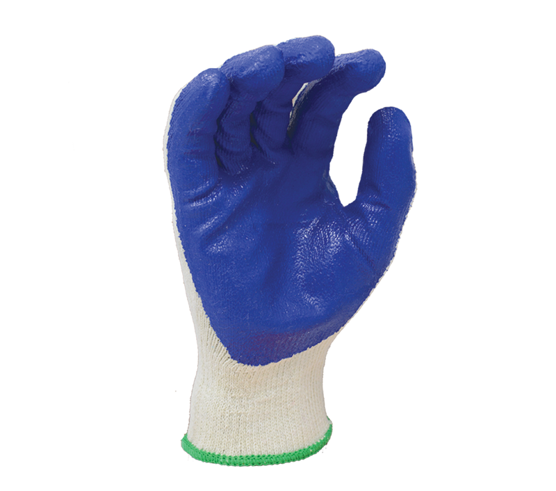 (TSK2009) Rockdare® - Blue Palm Latex Coated Natural Work Gloves