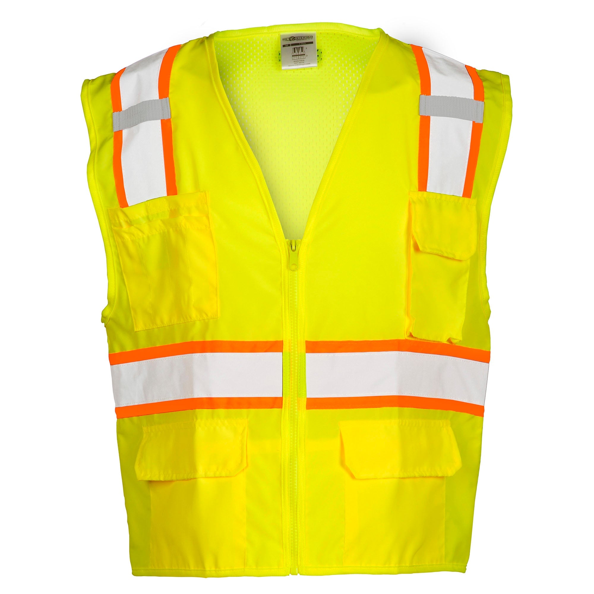 Kishigo 1163/ 1164 Solid Front Mesh Back Safety Vest