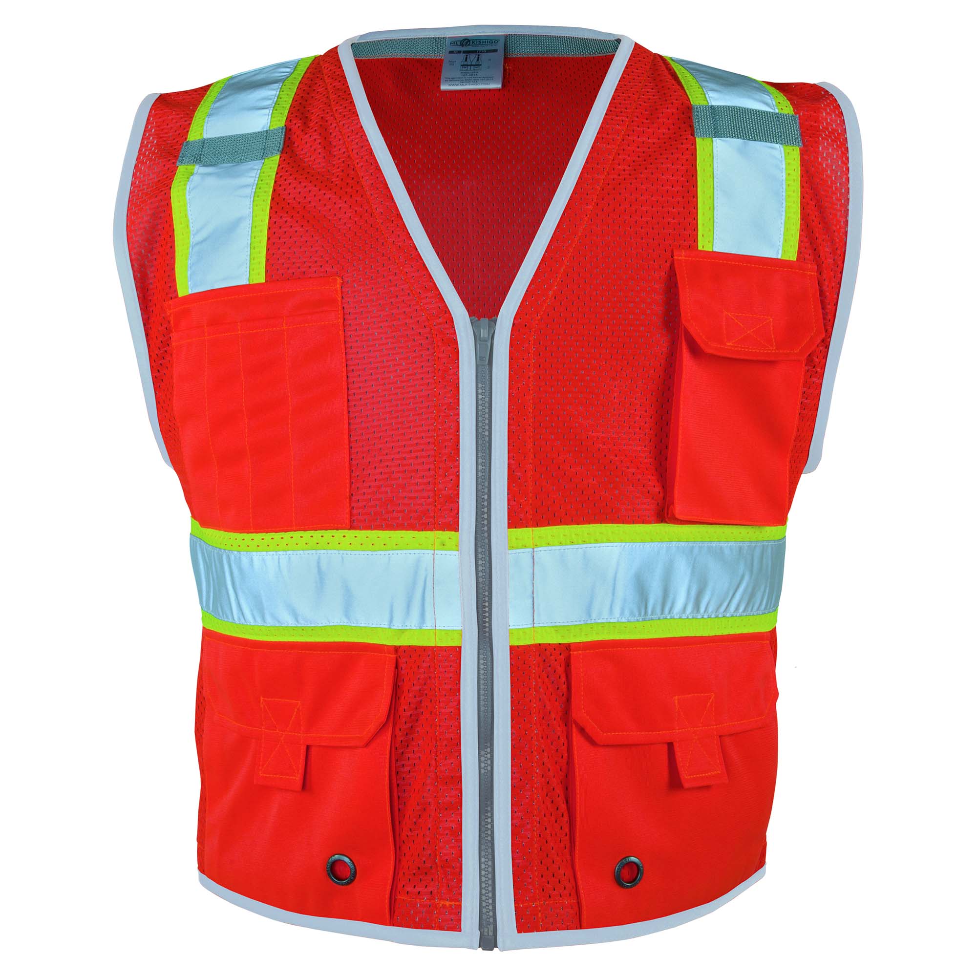 ML Kishigo 1710 Premium Brilliant Series Heavy Duty Vest, Class 2, Fluorescent Red