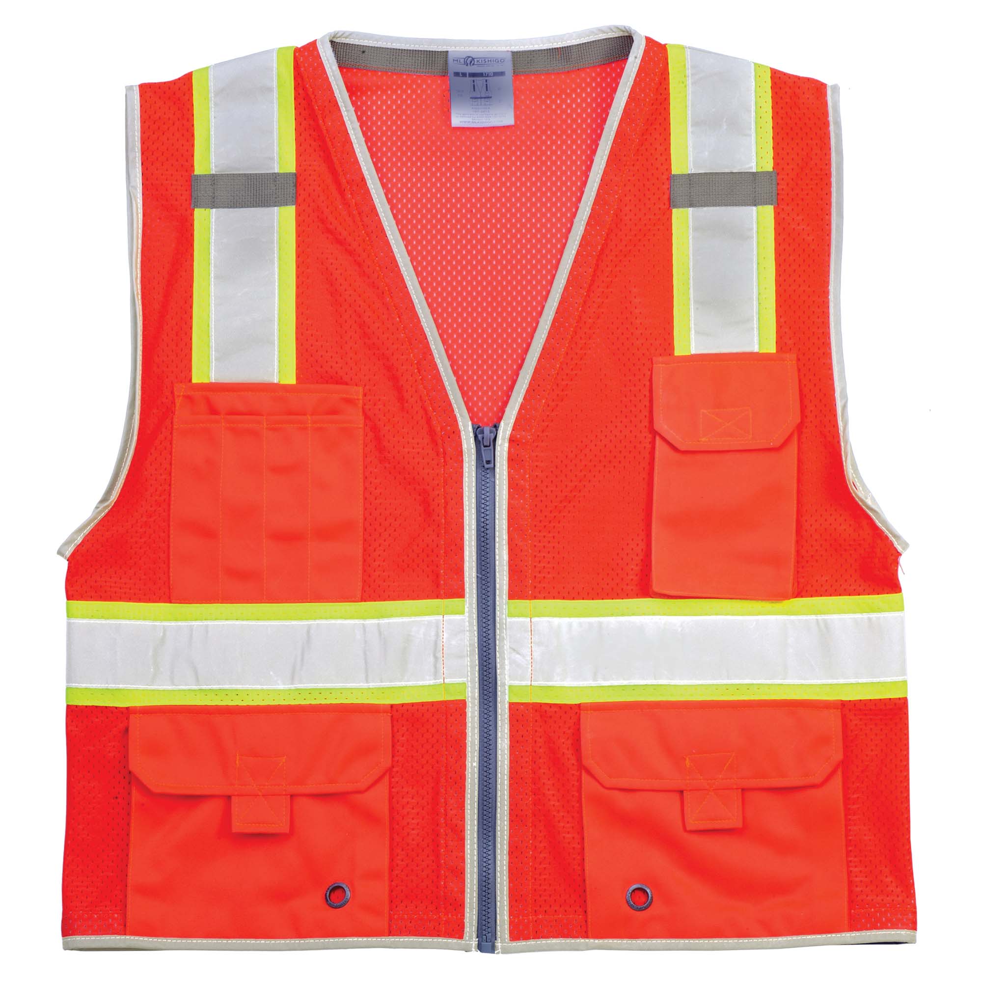 ML Kishigo 1710 Premium Brilliant Series Heavy Duty Vest, Class 2, Fluorescent Red