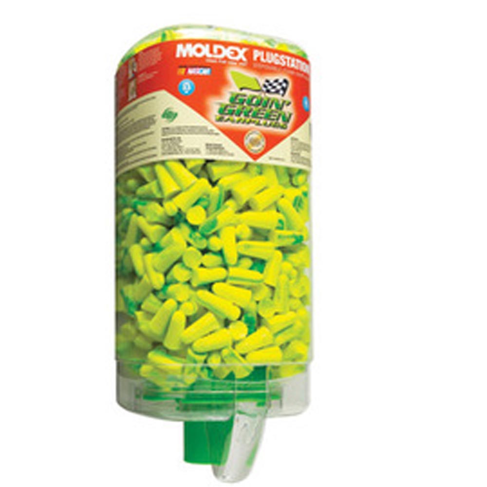 Moldex PlugStation Earplugs Dispenser (Includes 500 Pair Single Use Goin' Green® Tapered Foam Uncorded Earplugs)