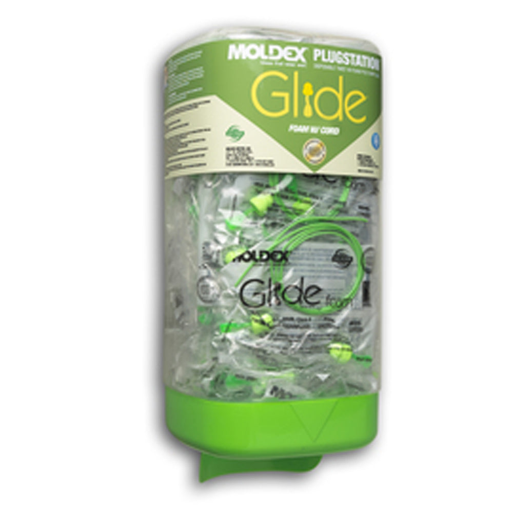 Moldex PlugStation Glide Tapered Polyurethane Foam Corded Earplug Dispenser With Corded Earplugs (150 Pair Per Dispenser) (4 Cases corded Earplugs - Pack)