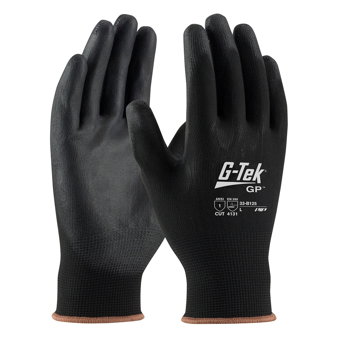PIP 33-B125 G-Tek GP Seamless Knit Nylon Gloves - Polyurethane Coated Smooth Grip (12 Pairs)