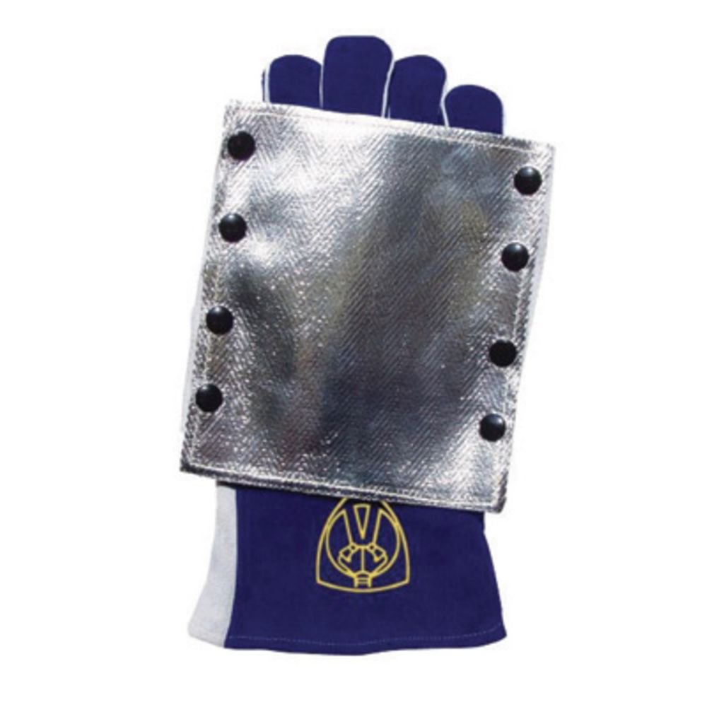 Tillman Aluminized Carbon Kevlar Back Hand Pad Blue Cowhide Heat Resistant Glove With Side Split Cuff