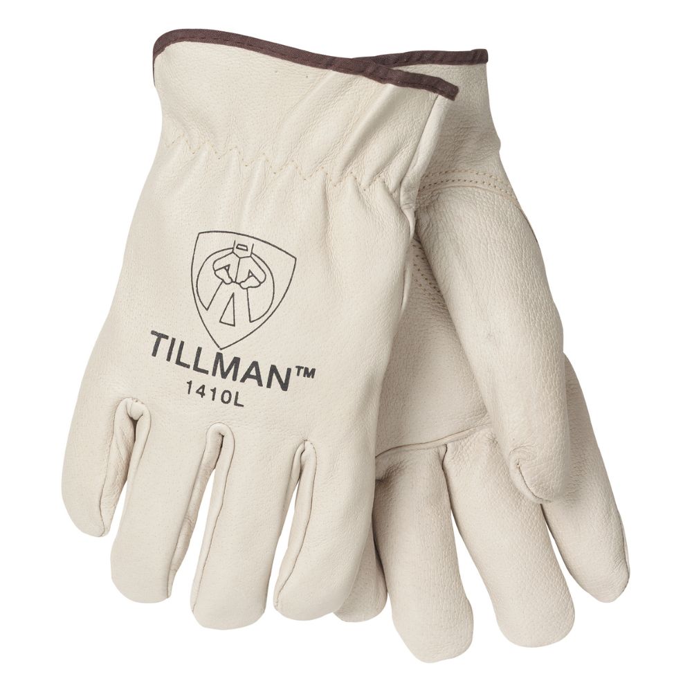Tillman Pearl White Premium Top Grain Leather Unlined Drivers Gloves
