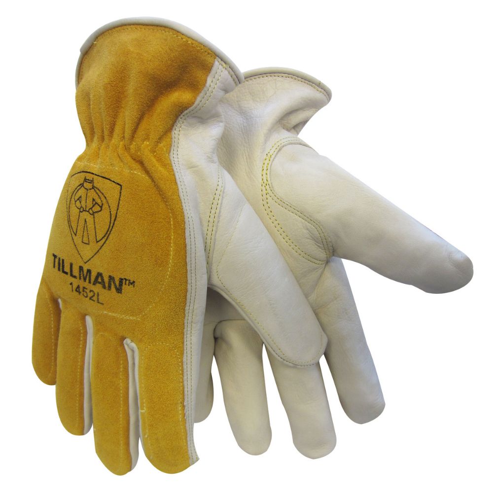 Tillman Pearl And Bourbon Split Grain/Top Grain Cowhide Cotton Lined Drivers Gloves
