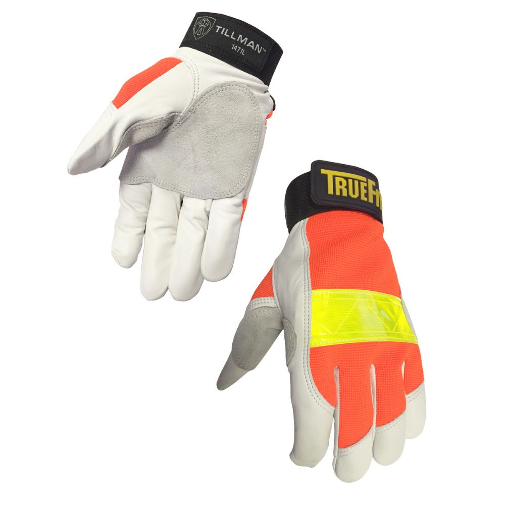 Tillman TrueFit Goatskin And Spandex Full Finger Mechanics Gloves With Elastic/Hook And Loop Cuff