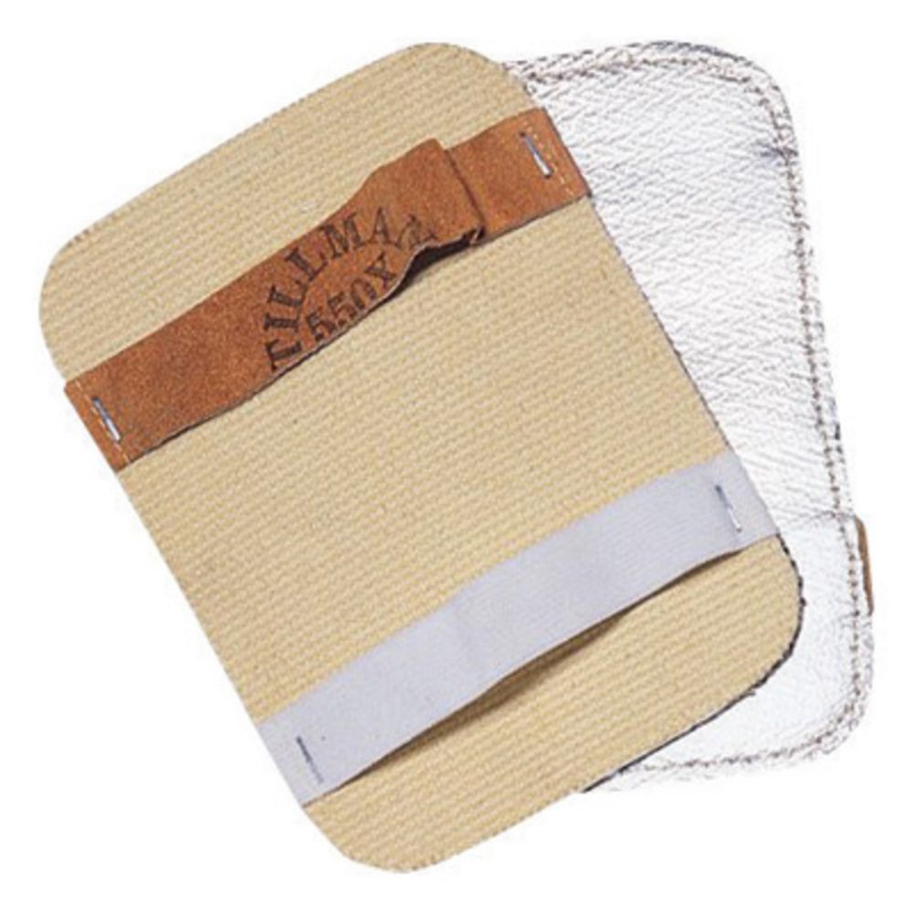 Tillman 5 1/2" X 7 1/2" Silver And Tan Aluminized Rayon Goldengard Heat Resistant Backhand Pad (Carded)