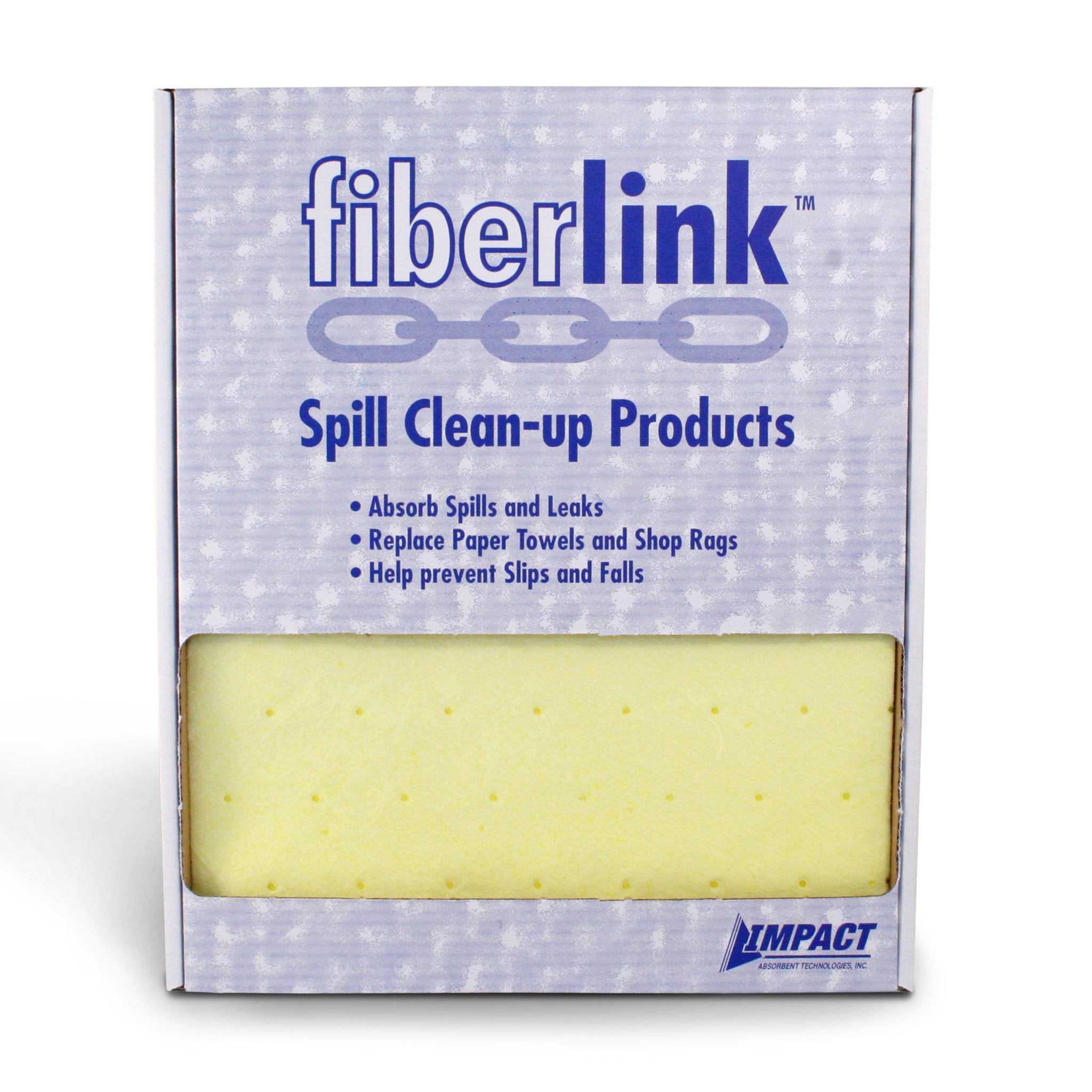 FiberLink Hazmat Yellow Pads in Wall Dispenser Box - 20/BOX