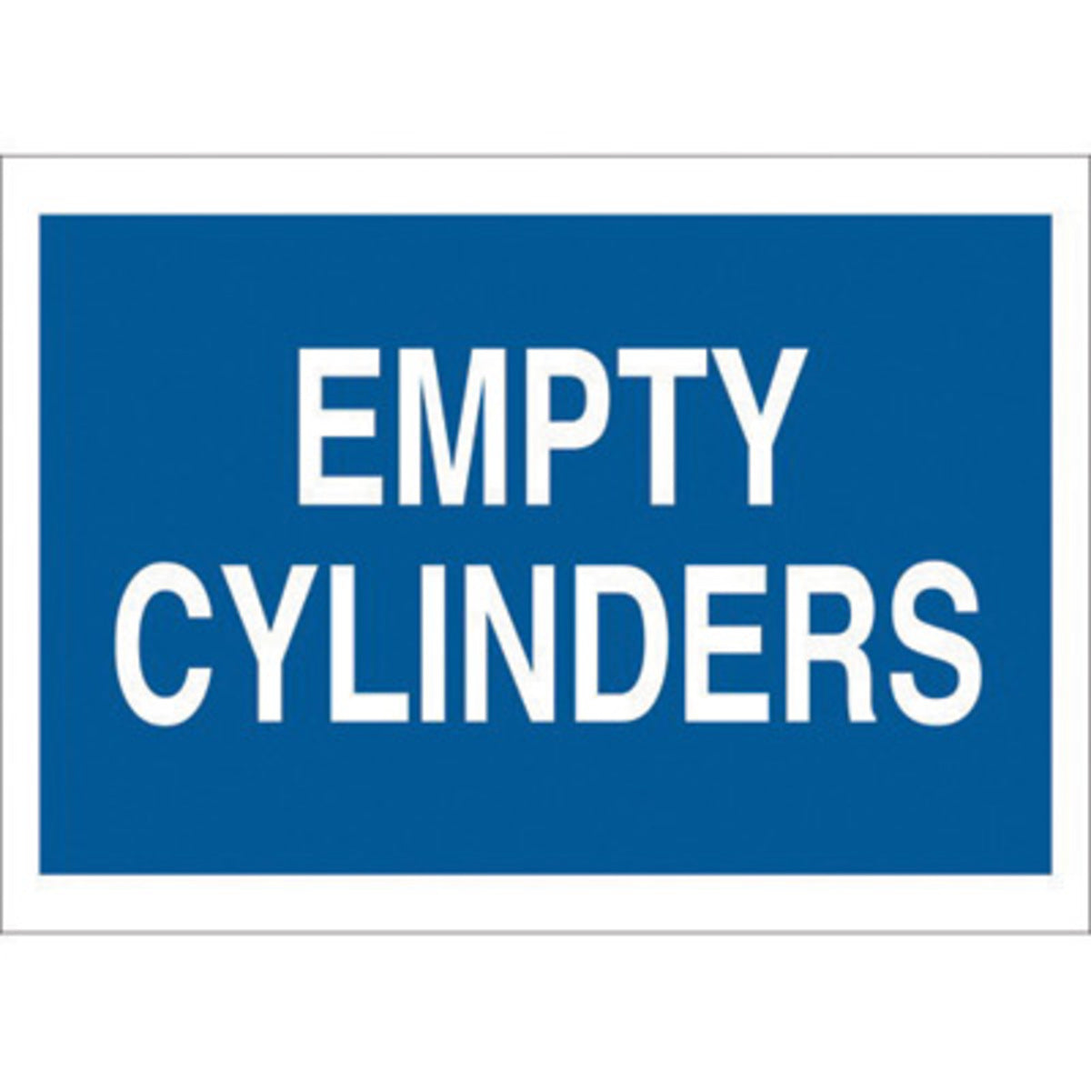 Brady® 7" X 10" X .06" White On Blue .0591" B-401 Polystyrene Cylinder Sign "EMPTY CYLINDERS"