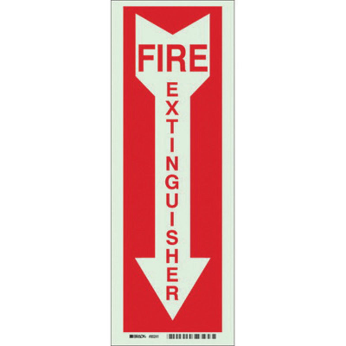 Brady® 14" X 5" X .008" Red On Glow .0079" B-324 Polyester Fire And Exit Sign "Fire Extinguisher"