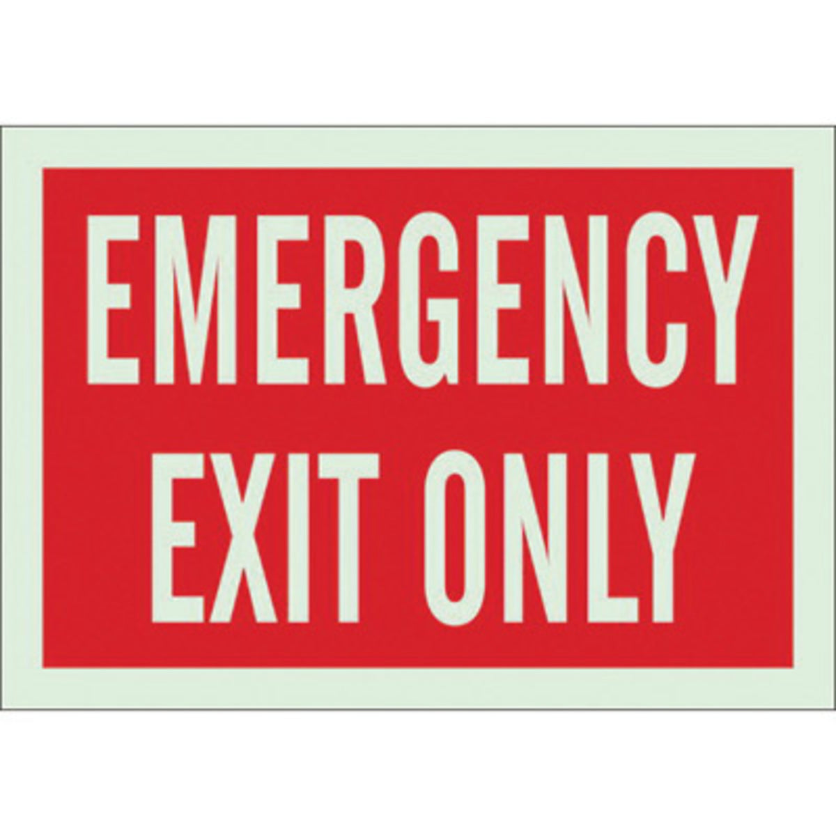 Brady® 10" X 14" X .063" Red On Glow .063" B-347 Polyester/Polystyrene Safety Sign "EMERGENCY EXIT ONLY"