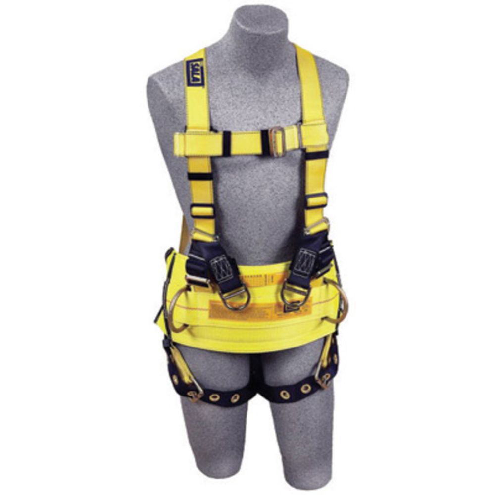 3M DBI-SALA Medium Delta Derrick Style Harness With Back And Lifting D-Rings, Tongue Buckle Legs And Derrick Belt With Pass-Thru Connection To Harness