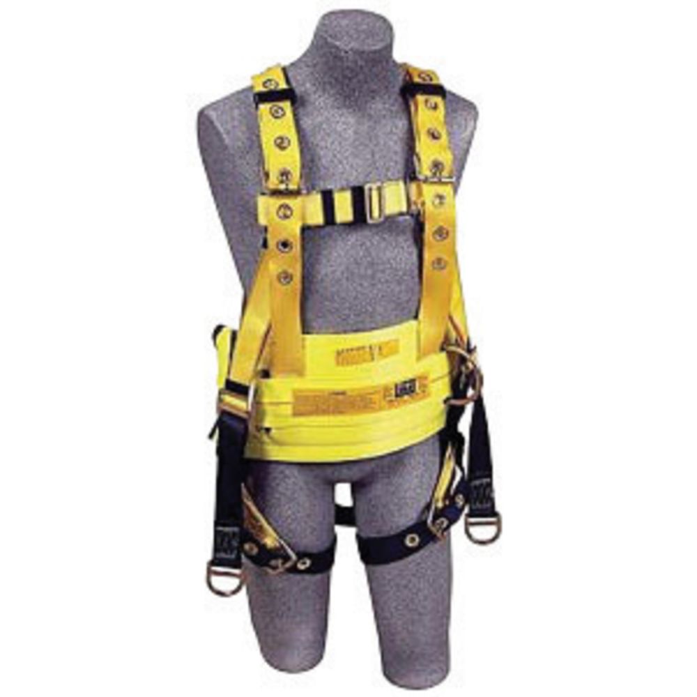 3M DBI-SALA Large Delta II Oil Style Harness With Back And Lifting D-Rings, Floating D-Ring, Tongue Buckle Leg Strap, Belt With Hip Pad, And 18" Dorsal Extension