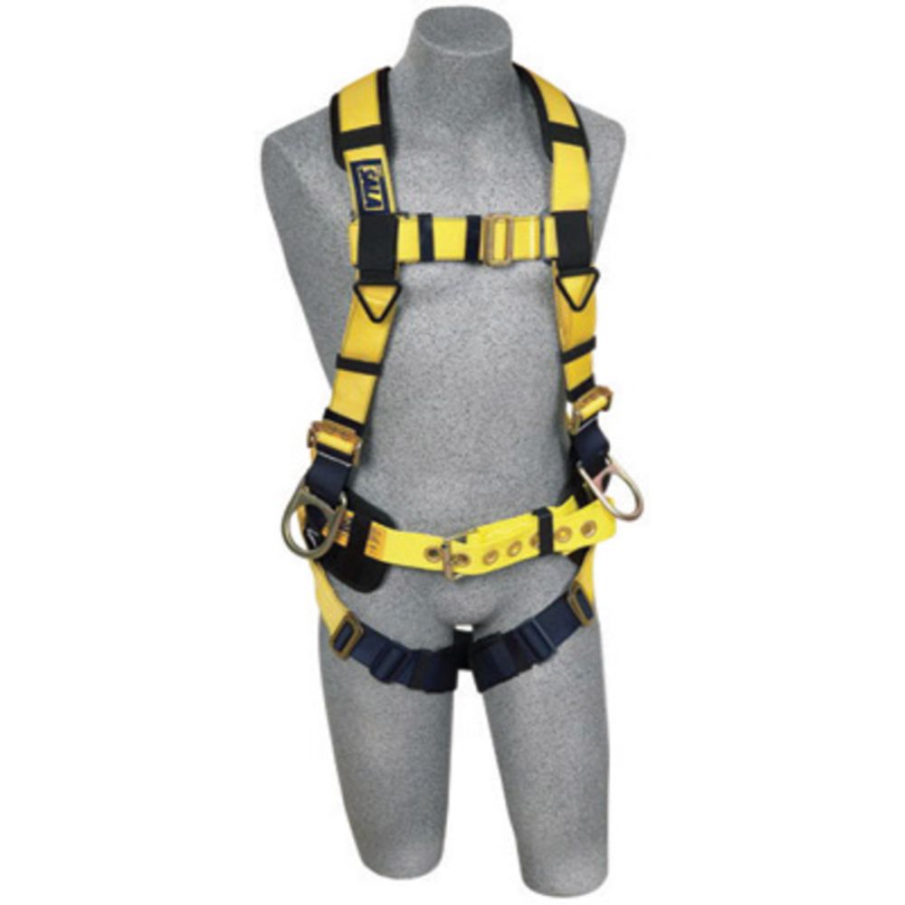3M DBI-SALA Large ExoFit No-Tangle Full Body/Vest/Iron Worker Style Harness With Back And Side D-Ring, Pass-Thru Leg Strap Buckle, Belt With Adjustable Support Strap And Pad, Shoulder Pad And Reinforced Seat Strap