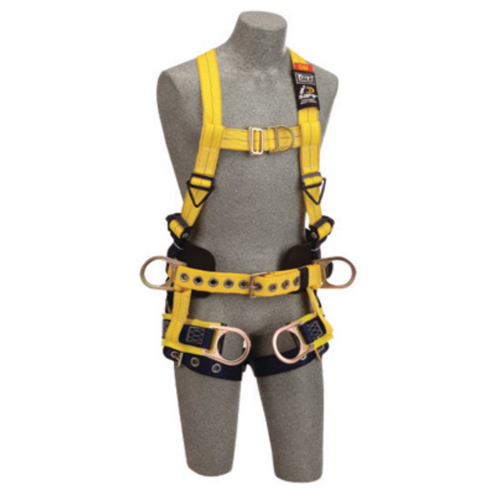 3M DBI-SALA Small Delta No-Tangle Full Body/Vest Style Harness With Back, Front And Side D-Ring, Tongue Leg Strap Buckle, Belt With Pad, Seat Sling With Positioning D-Ring And 2 Tool/Pouch D-Ring