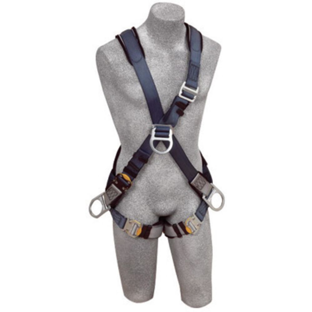 3M DBI-SALA X-Large ExoFit Cross Over/Full Body Style Harness With Back, Front And Side D-Ring, Quick Connect Chest And Leg Strap Buckle, Loops For Body Belt And Built-In Comfort Padding