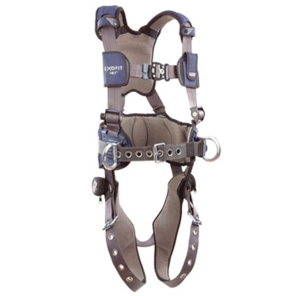 3M DBI-SALA Small ExoFit NEX Construction/Full Body Style Harness With Tongue Leg Strap Buckle, Quick Connect Chest Strap Buckle, Hip Pad And Belt