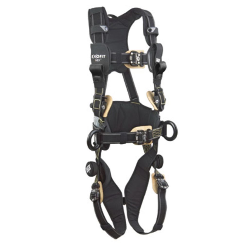 3M DBI-SALA Medium ExoFit NEX Arc Flash Construction/Full Body/Vest Style Harness With Back And Front Web Rescue Loop, Belt With Pad, PVC Coated Aluminum Side D-Ring, Locking Quick Connect Chest And Leg Strap Buckle, Comfort Padding And Leather Insulators